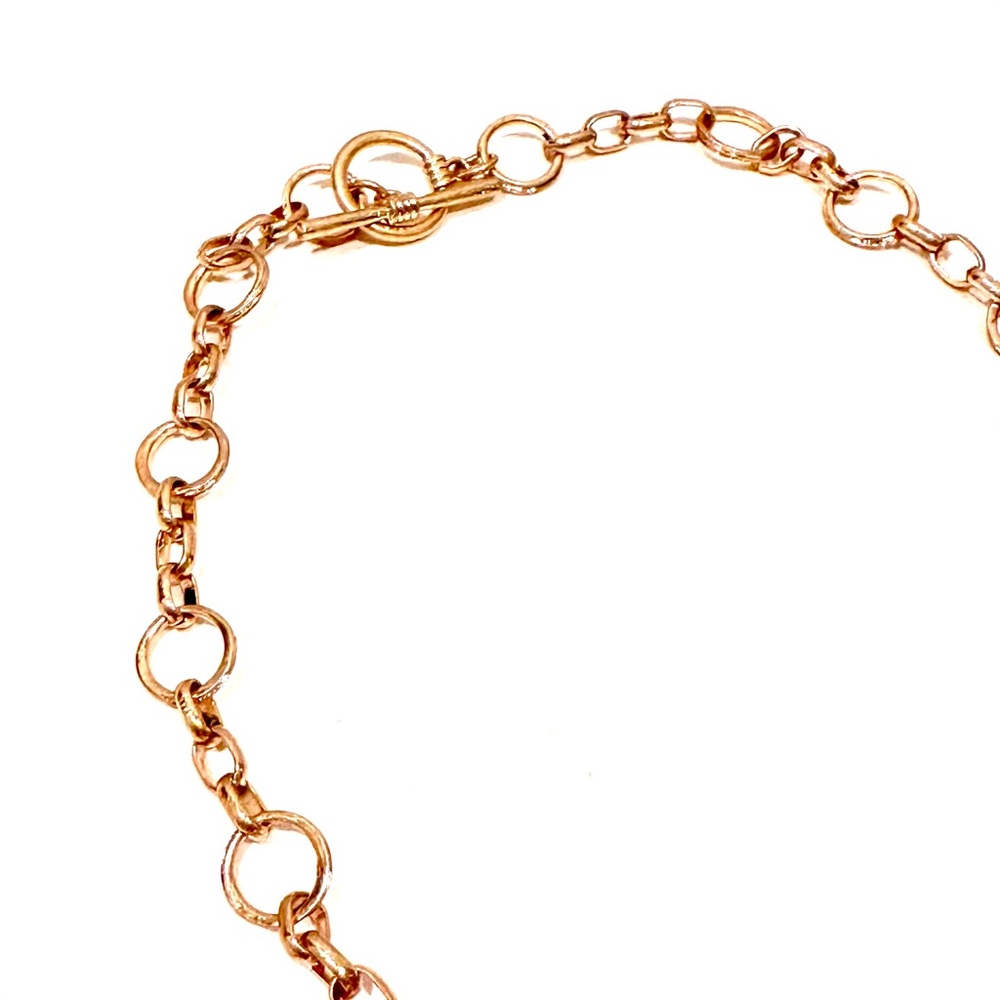 ZARA Gold Tone Seascape Enamel Fish & Shell Toggle Necklace w pearl Accents NEW - Picture 8 of 10